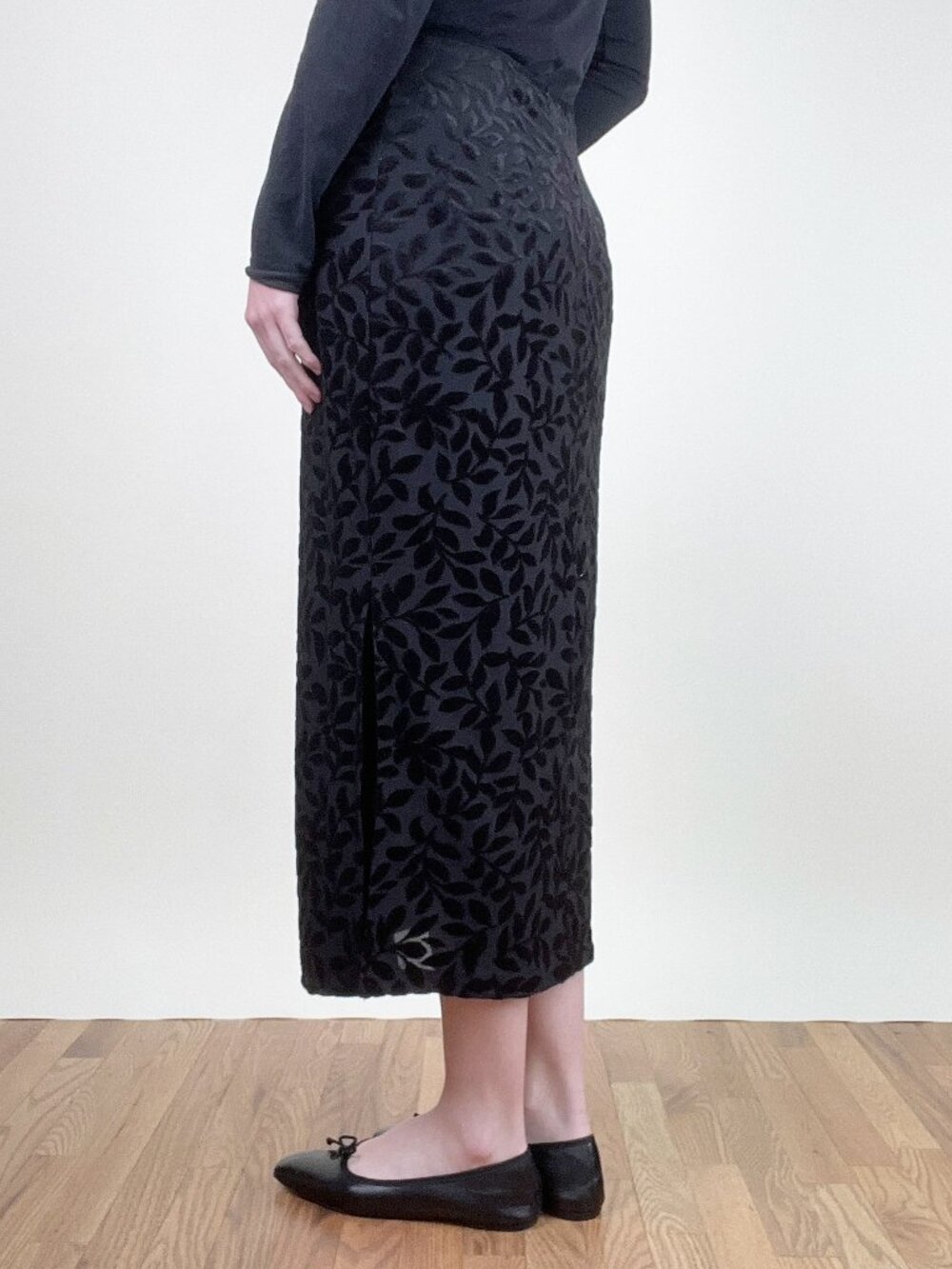 Vintage 90s Y2K Whimsigoth Witchy Midi Column Skirt Fall High Waist or Low Rise - Picture 4 of 9